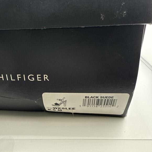 Tommy Hilfiger Women's Weslee Women’s 8.5 Black Suede Platform Heeled Sandal NEW - Picture 16 of 16